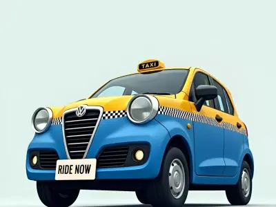 Taxi Cab Car Low-poly 3D model