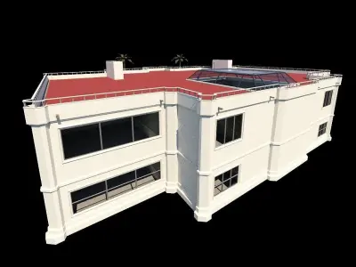 Mansion with interior 3D model