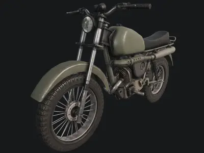 Old Motorcycle PBR Low-poly 3D model