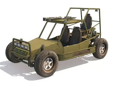 Dune Military Buggy Low-poly 3D model