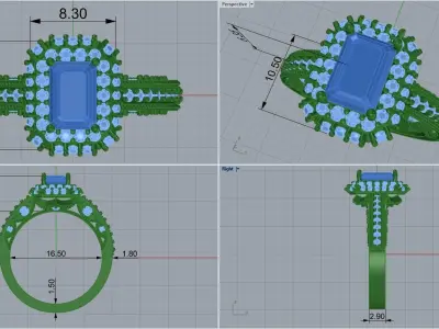 gold ring code 31 3D print model