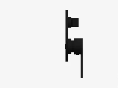 Wall Mixer Tap - Luxury - Sleek Oval - Diverter Low-poly 3D model