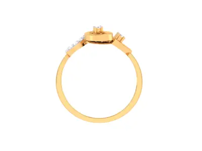 Lightweight Pave  Solitaire Oval Cluster Ring CAD File 3D print model