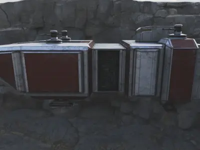 Scifi City Ship Free low-poly 3D model