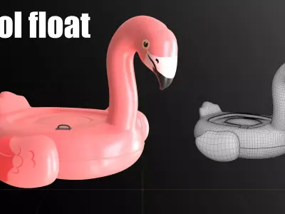 Inflatable Flamingo Pool Float 3D model 3D model