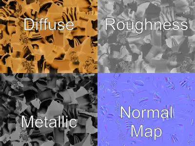 Bronze Unicorn Head Door Handle model pack Low-poly 3D model