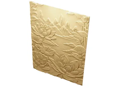 modern panel wall decor set wall relief mural CNC 147 3D 3D model