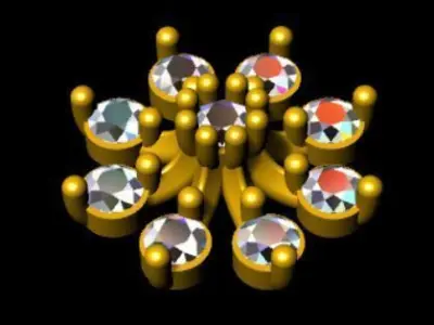 Quallets gold snowflake with diamonds Free 3D print model