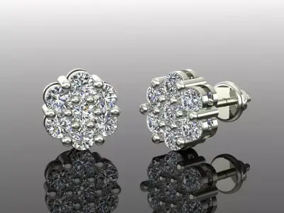 Women Diamond Earrings 3D print model 111