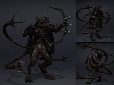 Mist Archer Tentacle Low-poly 3D model