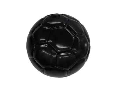 Black Football with Stitching 3D model
