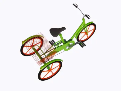 THREE WHEEL BIKE  Low-poly 3D model