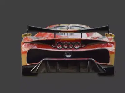 Orange Red Sporty Race Car 3D Model Low-poly 3D model