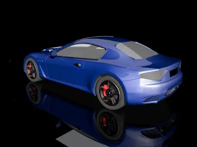 Maserati GranTurismo Low-poly 3D model