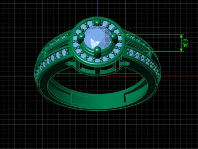 STL 3DM Print Ready Women Diamond Ring Lightweight Printable  3D print model 163