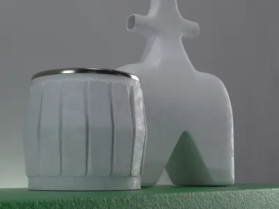 Ceramic Vase and Cup 3D 3D model