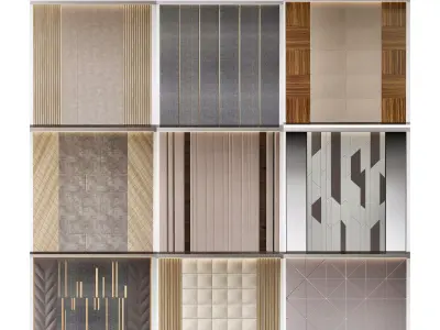 wall panel decoration  10 pieces 3D Model Collection