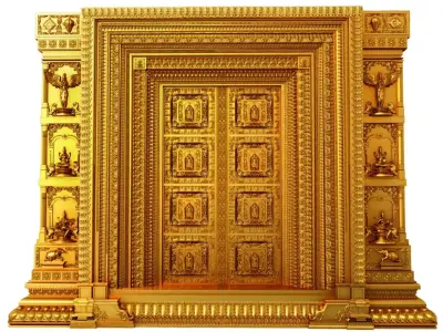 decorative traditional 3d door 3 3D model