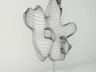 Teak Wood Table Top Decoration 3D model