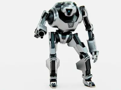 COMBAT DROID PANDA  Rigged for Unreal Engine - Unity - MIXAMO 3D model