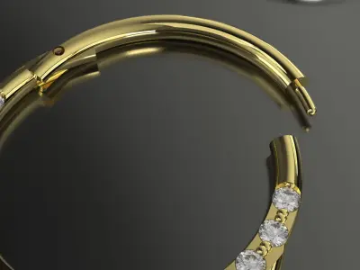 Piercing Segment doble four models  for Ear and Septum 3D print model