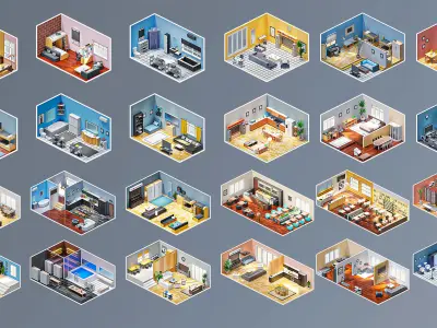 Interior 6 Low-poly 3D model