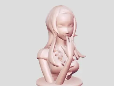 girl bust 3D print model