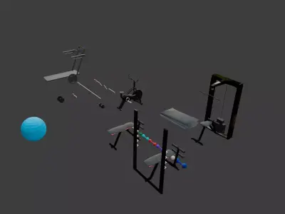 Gym Equipment 3D model buy