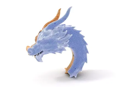 Majestic Golden Dragon model pack Low-poly 3D model