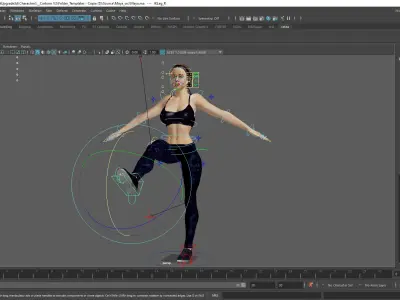 Realistic Female Athlete in Sportswear  Maya Ready Low-poly 3D model