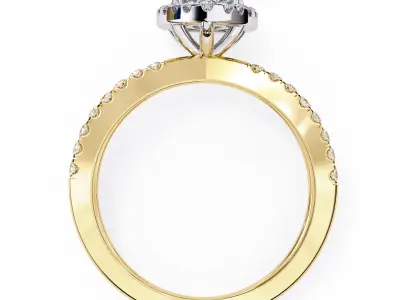 Pear diamond halo setting eternity ring for women 3D print model