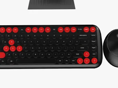 Wireless Pc Set Monitor Keyboard Mouse Gamer Version 3D model