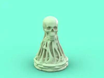 Skull Pawn chess piece 3D print model