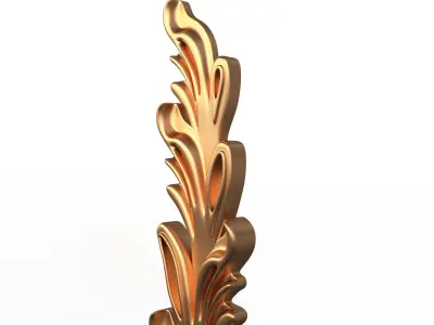 3D Leave Carving Plaster Molding Decoration 3 Low-poly 3D model