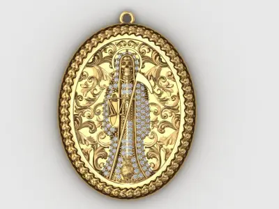  santa muerte holy death small size pendant 3D STL 3DM skull 3D print model