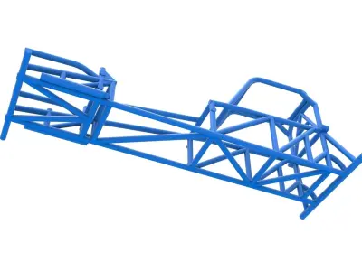Frame of Supermodified front engine race car V1 Scale 1 to 25 3D print model
