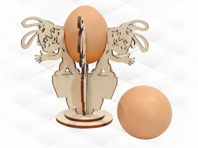 Easter Gift decor egg stand holder design laser cut 3D print model