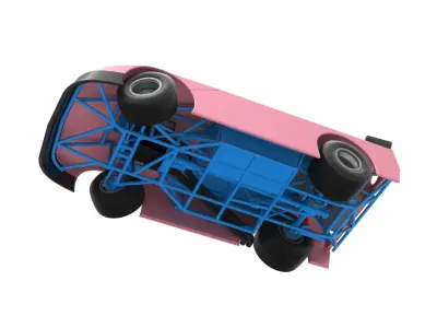 New Zealand Super Saloon race car while turning V2 Scale 1 to 25 3D print model