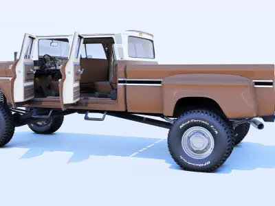 Pickup 1963 C30 4 Door Dually Classic Wheels  3D model