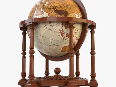 Antique Globe Low-poly 3D model