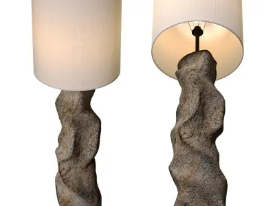 Stone plaster Wabi-Sabi Sculptural Scandinavian Floor Lamp 3D model