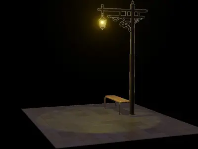 Street Lamp Free low-poly 3D model