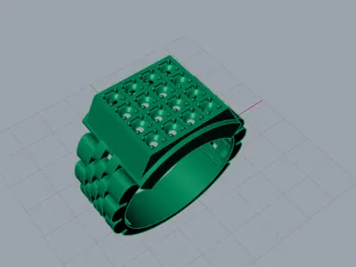  Luxury man Rolex design diamond ring modelror0051 3D print model