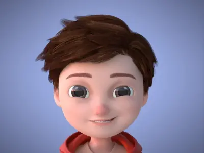 Young Boy Collection 3D Cartoon Rigging 3D model