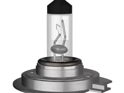 HALOGEN LIGHTBULB WITH BROKEN COIL 3D model