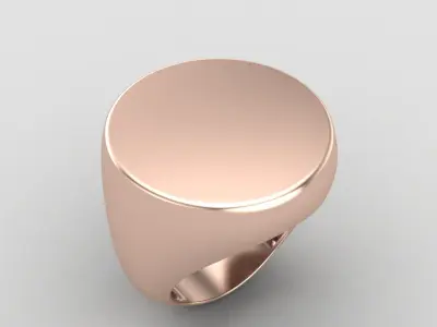 Round Signet Ring Base 18MM top in All sizes 178-MWC 3D print model