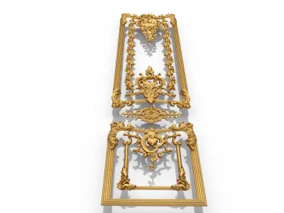 Plaster decorative frame 018 3D model