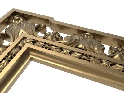 Carved Picture Frame 3D model 2