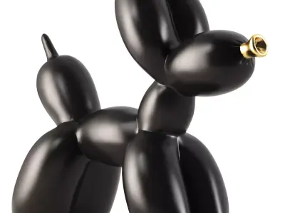 Balloon figurine - a dog with a golden nose 3D model
