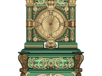Casket Clock Collection 01 Low-poly 3D model